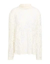 Icona By Kaos Woman Top Cream Size 10 Polyester, Polyamide