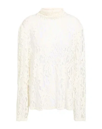 Icona By Kaos Woman Top Cream Size 10 Polyester, Polyamide
