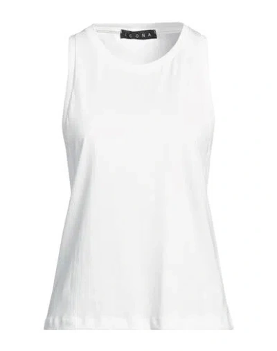 Icona By Kaos Woman Top Cream Size L Cotton In White