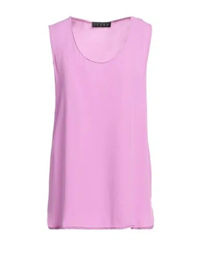 Icona By Kaos Woman Top Light Purple Size 12 Rayon