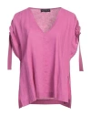 Icona By Kaos Woman Top Mauve Size 10 Linen, Viscose In Purple
