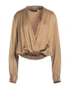 Icona By Kaos Woman Top Military Green Size 10 Viscose In Green