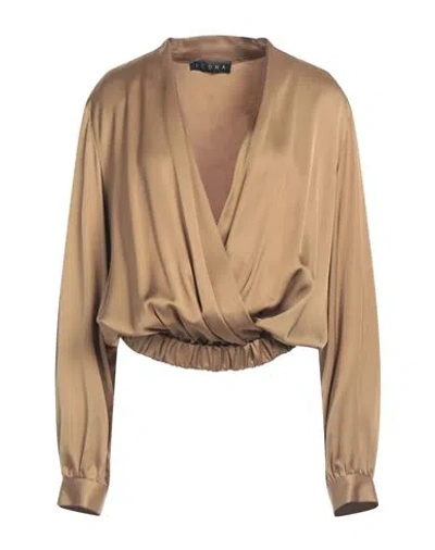Icona By Kaos Woman Top Military Green Size 10 Viscose