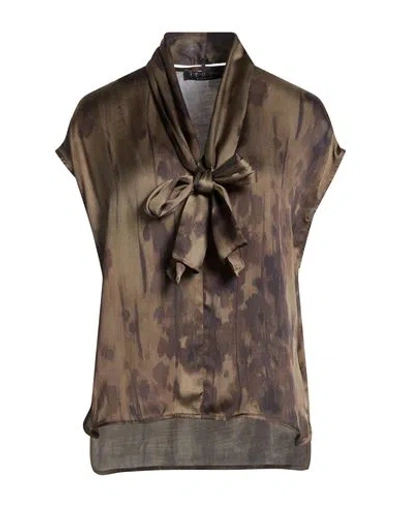 Icona By Kaos Woman Top Military Green Size 8 Viscose