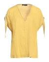 Icona By Kaos Woman Top Mustard Size 10 Linen, Viscose In Yellow