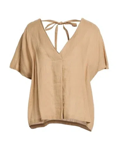 Icona By Kaos Woman Top Sand Size 12 Linen In Multi