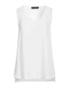 Icona By Kaos Woman Top White Size 10 Rayon