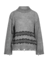 Icona By Kaos Woman Turtleneck Grey Size L Acrylic, Mohair Wool, Polyamide