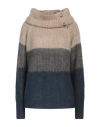 Icona By Kaos Woman Turtleneck Sand Size L Acrylic, Mohair Wool, Polyamide In Beige