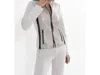 Icona Quilted Zipper Style Jacket In Oyster Black In Multi