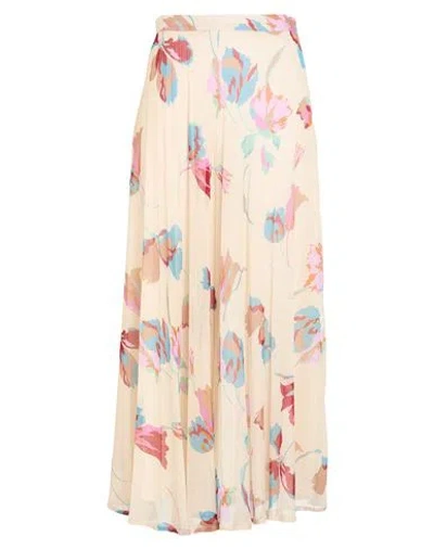 Icona Woman Maxi Skirt Cream Size 6 Polyester In Neutral