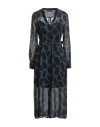 Icona Woman Midi Dress Navy Size 6 Viscose In Blue