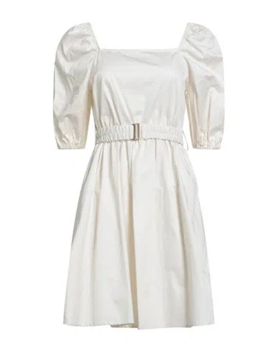 Icona Woman Mini Dress Off White Size 6 Cotton In Black