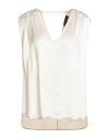 Icona Woman Top Ivory Size 10 Viscose In White