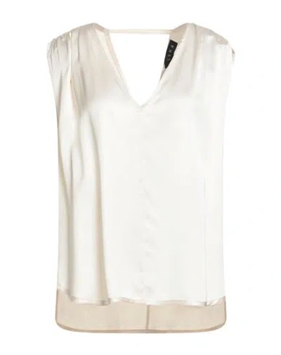 Icona Woman Top Ivory Size 10 Viscose In White