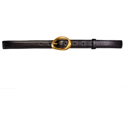 Iconic Belt In Black Leather/gold