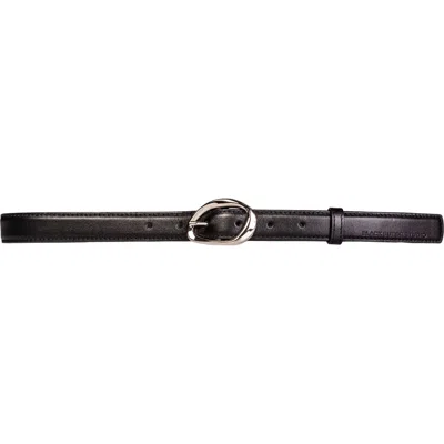 Iconic Belt In Black Leather/silver