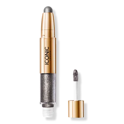 Iconic London Glaze Crayon Dual-ended Glitter Eyeshadow - Onyx In Black
