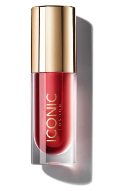 Iconic London Lustre Lip Oil In Rose Riot
