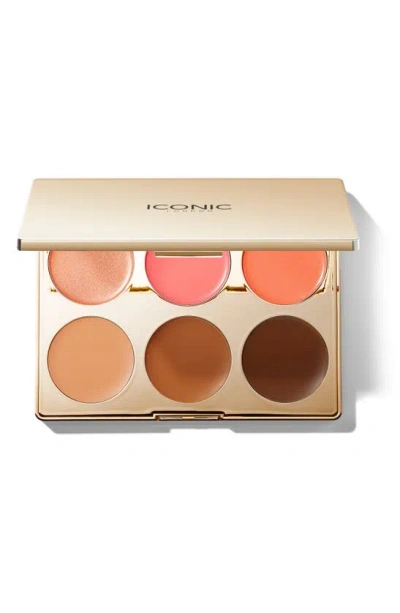 Iconic London Multi-use Cream Blush, Bronze & Highlight Palette In White