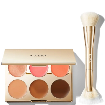 Iconic London Multi-use Palette And Cheek Glow Brush In White