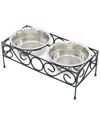 Iconic Pet Medium Elevated Wired Pet Double Diner