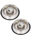 Iconic Pet Set Of 2 Slow Feed Pet Bowls In Metallic