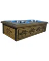 Iconic Pet Wooden Pet Double Diner Steel Bowls