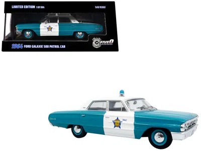 Iconic Replicas 1964 Ford Galaxie 500 Police Car Chicago Police Department Blue White Five0 Series 1/43 Limited Edit In Multi