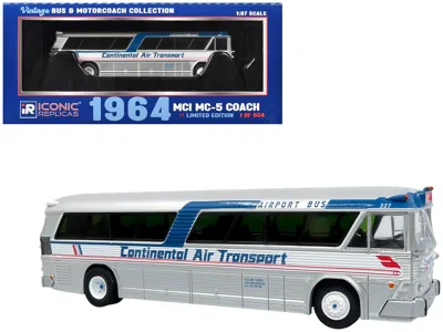 Iconic Replicas 1964 Mci Mc-5a Coach Bus Continental Air Transport Silver Blue Stripes 1/87 Ho Vintage Bus Motorcoac In Multi