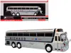 Iconic Replicas 1969 Eagle Model 05 Coach Bus "michaud Bus Lines Yankee Traveler" White And Silver With Black Stripe In Gray