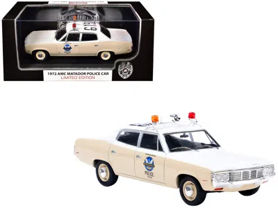 Iconic Replicas 1972 Amc Matador Police Car "phoenix Police Department" White And Beige 1/43 Diecast Model By