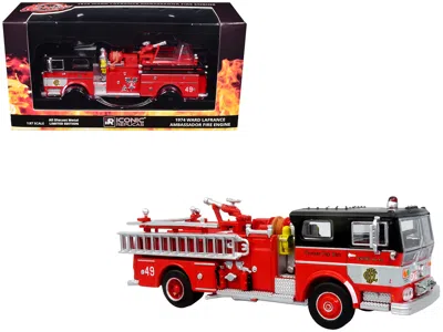 Iconic Replicas 1974 Ward Lafrance Fire Engine Chicago Fd Engine 49 Red/black Top 5 Alarm Series Limited Edition 1/8