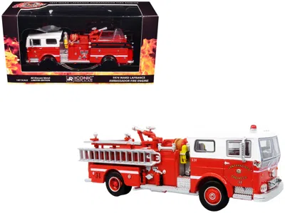 Iconic Replicas 1974 Ward Lafrance Fire Engine San Francisco Fd Engine 31 Red/white Top 5 Alarm Limited Edition 1/87 In Multi