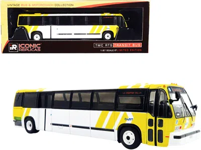 Iconic Replicas 1999 Tmc Rts Transit Bus #164 Downtown Dallas "dart" White And Yellow "the Vintage Bus & Motorcoach
