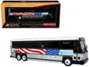 Iconic Replicas 2001 Mci D4000 Coach Bus "mta New York City - 9/11 Memorial" Silver And White With American Flag Gra In Multi