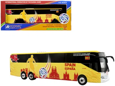 Iconic Replicas Daimler Tourrider Coach Bus "spain National Football Team" Yellow With Graphics "international Feder