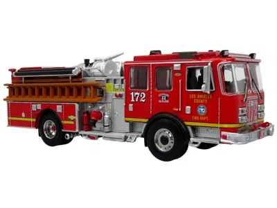 Iconic Replicas Kme Predator Fire Engine #172 "los Angeles County Fire Department" Red "5 Alarm" Series Limited Edit