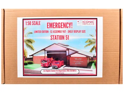 Iconic Replicas Los Angeles County Fire Department Fire Station 51 Diorama Ez Assembly Kit "emergency!" Series 1/50 