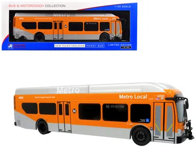 Iconic Replicas New Flyer Xcelsior Transit Bus Bank "los Angeles Metro" Orange And Silver "the Bus & Motorcoach Coll