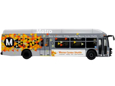 Iconic Replicas New Flyer Xcelsior Xn40 Transit Bus "los Angeles Metro - Warner Center Shuttle" Gray With Graphics "