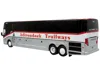 Iconic Replicas Prevost H3-45 Coach Bus "adirondack Trailways" Silver Metallic And White With Red Stripes Limited Ed