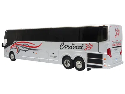 Iconic Replicas Prevost H3-45 Coach Bus "cardinal Transportation" Silver Metallic With Graphics Limited Edition 1/87