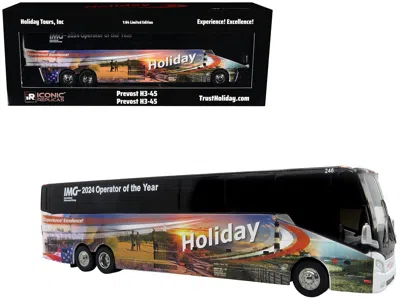 Iconic Replicas Prevost H3-45 Coach Bus "holiday Tours - 2024 Img Operator Of The Year" White With