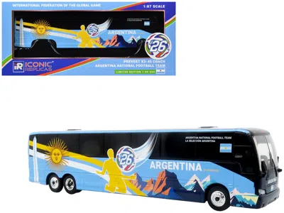 Iconic Replicas Prevost X3-45 Coach Bus "argentina National Football Team" Blue With Graphics "international Federat