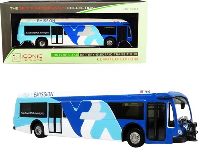 Iconic Replicas Proterra Zx5 Battery-electric Transit Bus #140 Express "mission College" Santa Clara Valley (califor