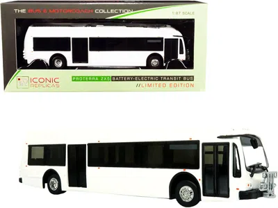 Iconic Replicas Proterra Zx5 Battery-electric Transit Bus Blank White "the Bus & Motorcoach Collection" 1/87 (ho) Di