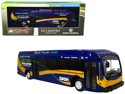 Iconic Replicas Proterra Zx5 Electric Transit Bus "alexandria Transit Co." Dash "35 Pentagon" 1/87 (ho) Diecast Mode