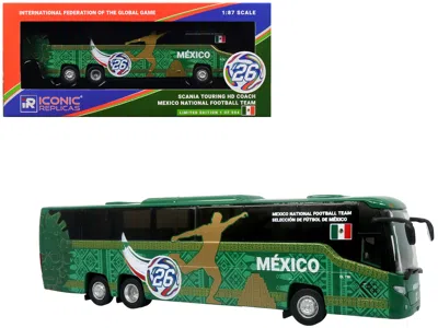 Iconic Replicas Scania Touring Hd Coach Bus "mexico National Football Team" Green With Graphics "international Feder