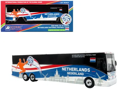 Iconic Replicas Van Hool Cx-45 Coach Bus "netherlands National Football Team" White With Graphics "international Fed
